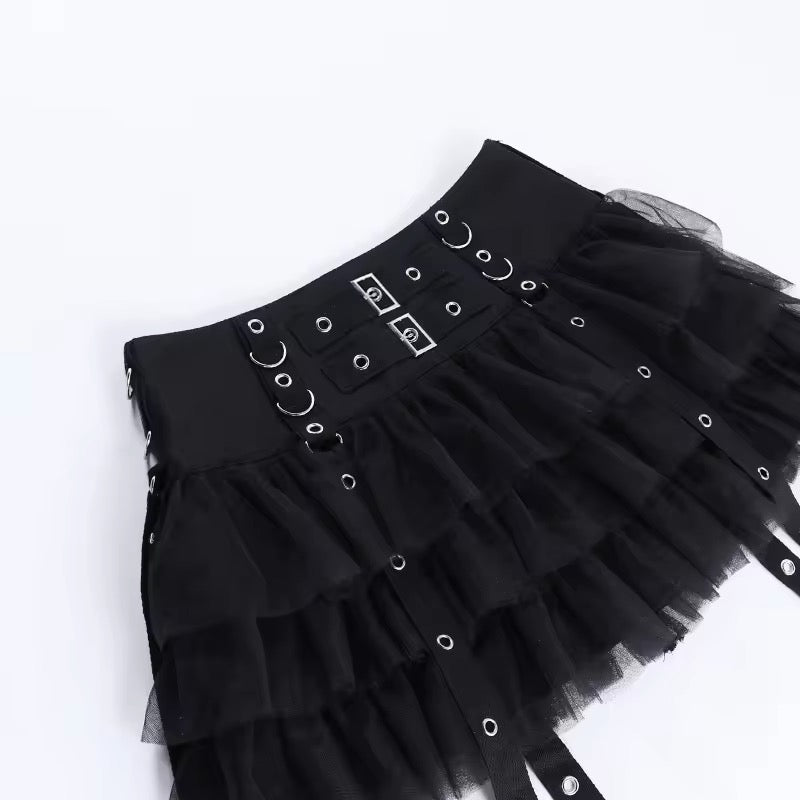 Black Gothic Frill Punk Skort