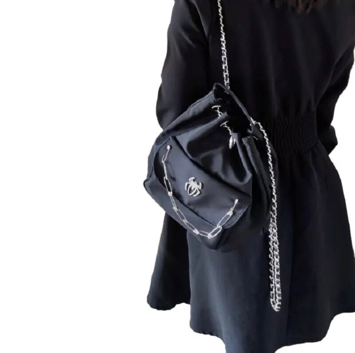 Black Spider Gothic Chain Backpack