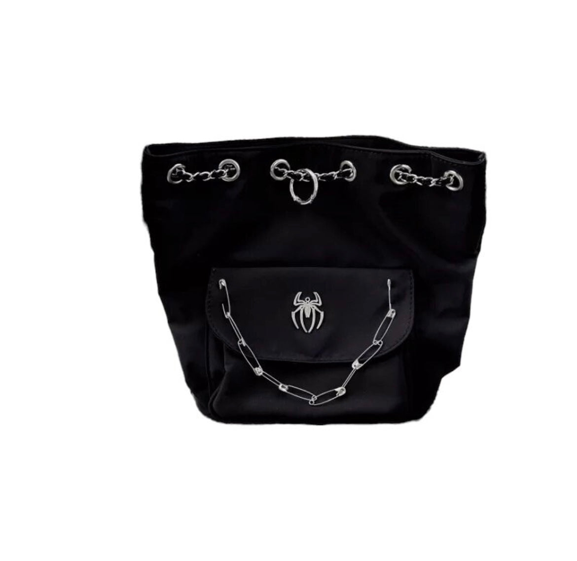 Black Spider Gothic Chain Backpack