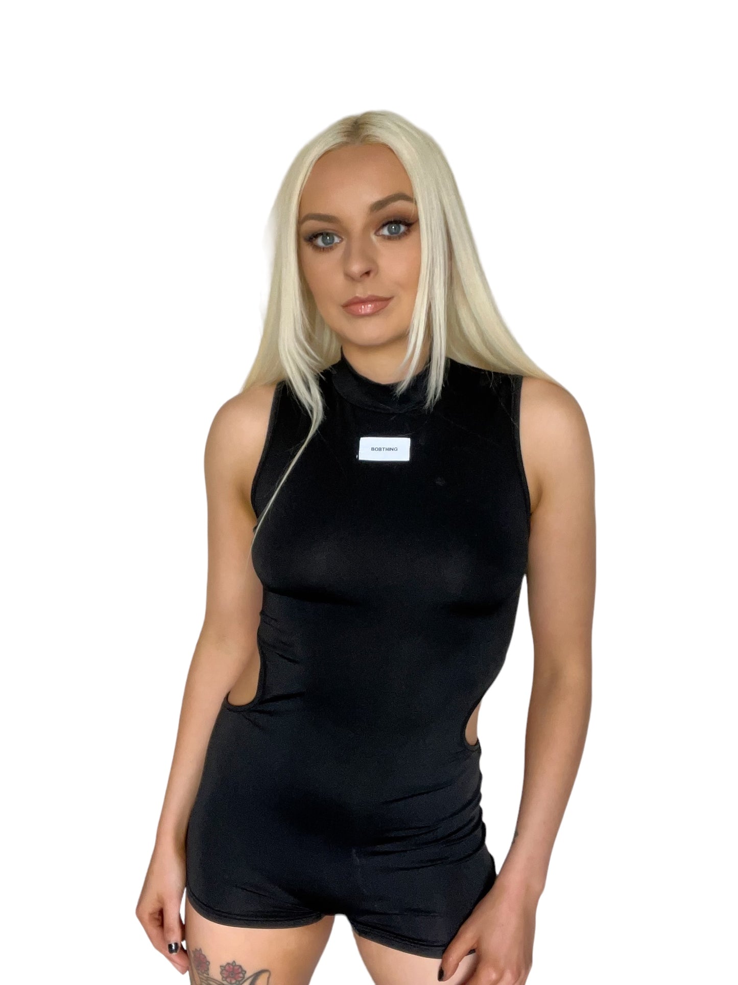 Black Techno Cut Out Every Day Festival Playsuit