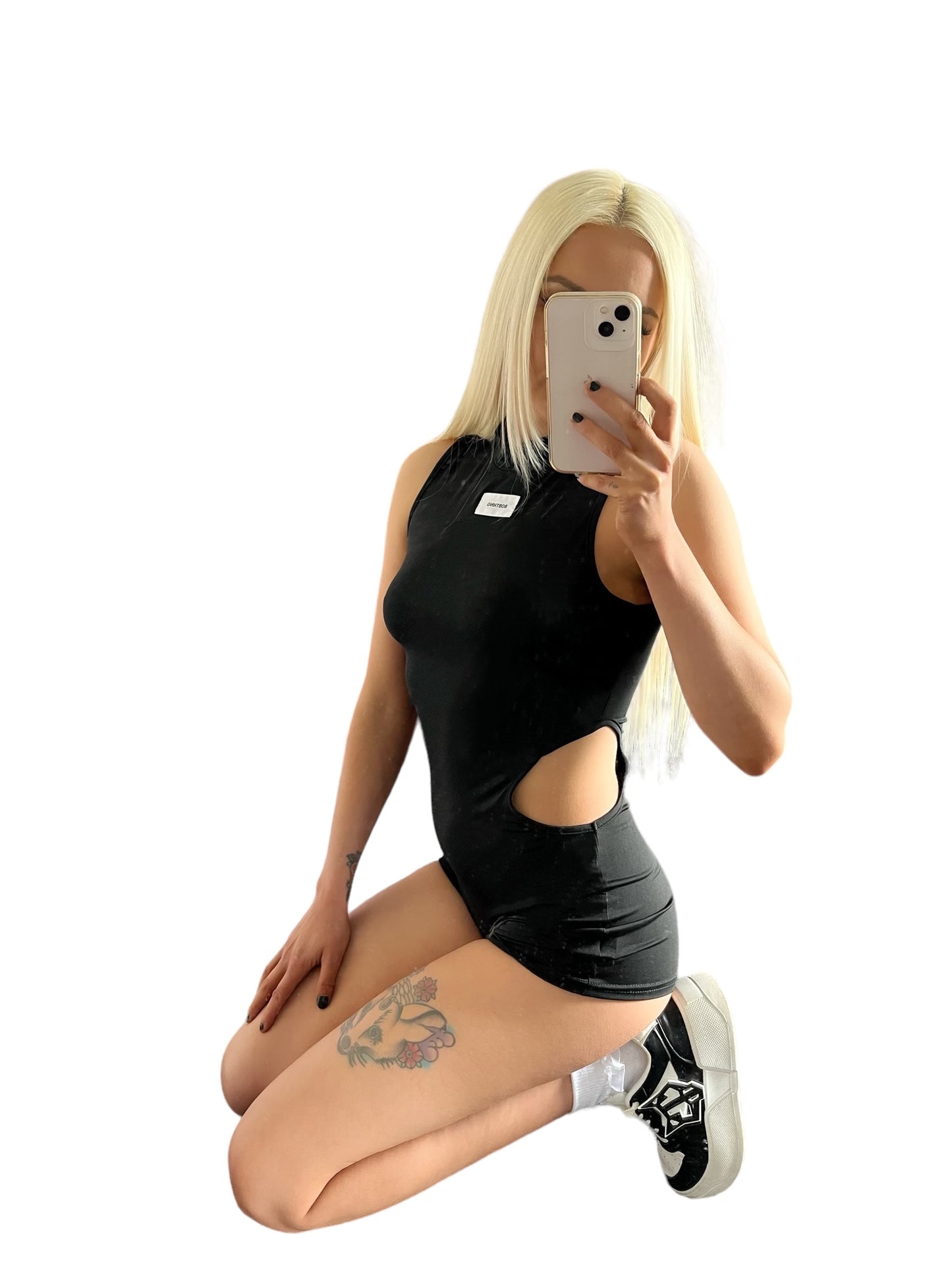 Black Techno Cut Out Every Day Festival Playsuit