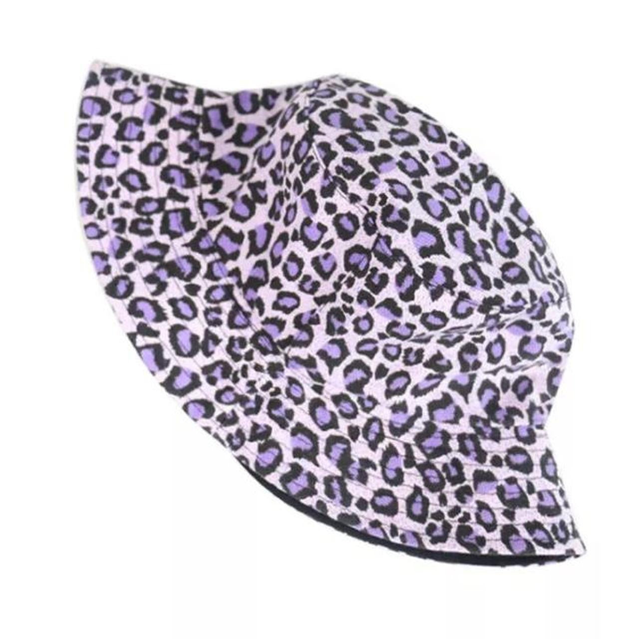 Purple Leopard Print Bucket Hat