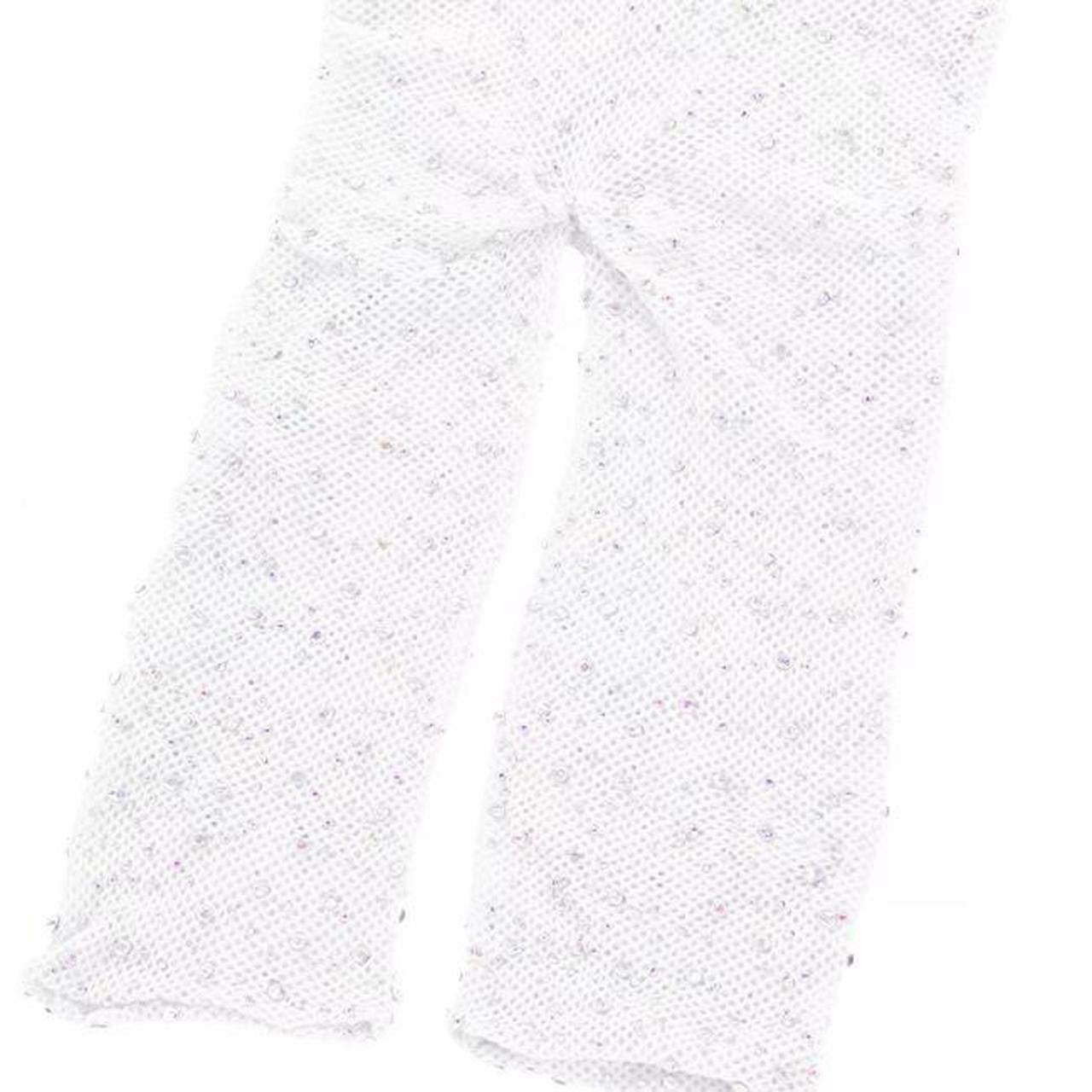 White Rhinestone Mesh Shorts Crop Top Co-Ord Set