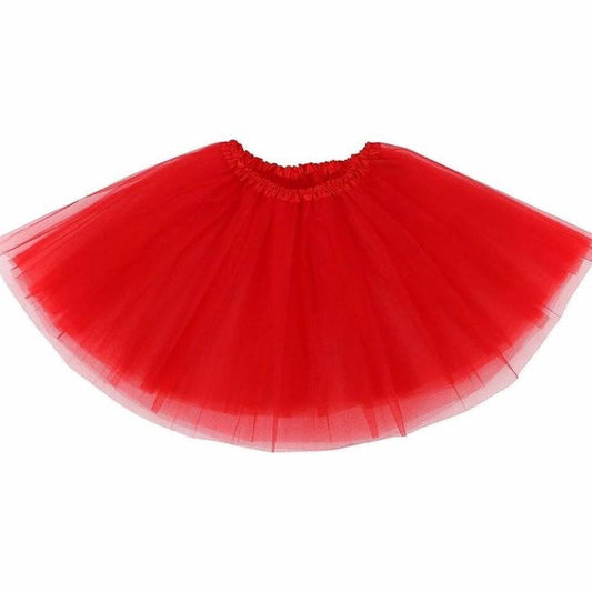Red Mesh Tiered Tutu Mini Skirt