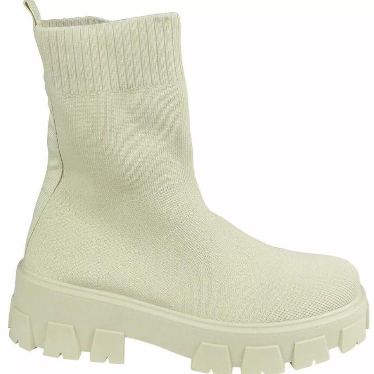 Off White Sock Ankle Boots