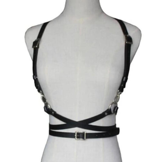 Black Faux Leather Corset Body Harness
