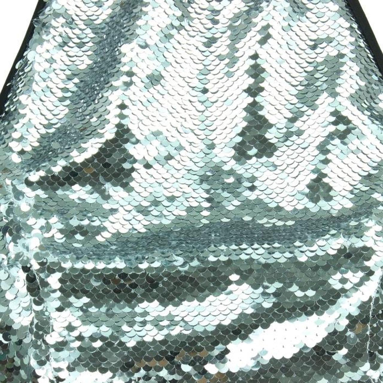 Silver Sequin Halter Crop Top