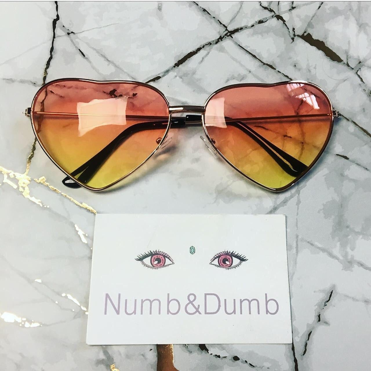 Orange Ombré Heart Shaped Sunglasses