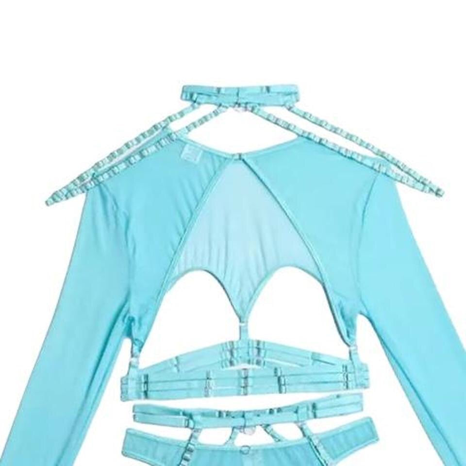 Mesh 4 Piece Techno Festival Lingerie Set