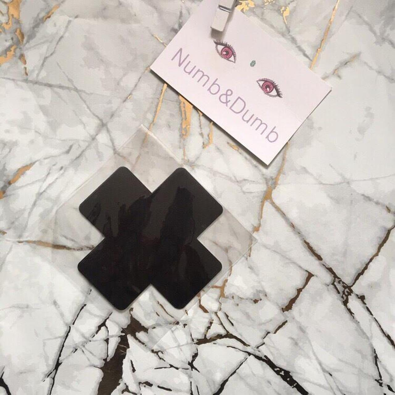 Black Adhesive Cross Nipple Cover Pasties