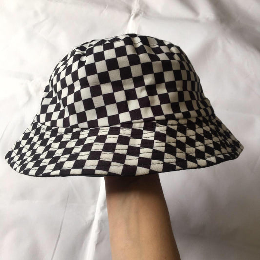 Black and White Checkerboard Bucket Hat
