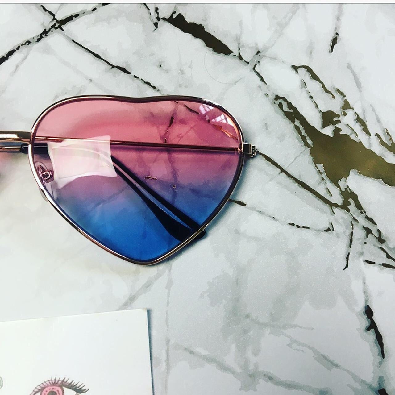 Pink Ombré Heart Shaped Sunglasses