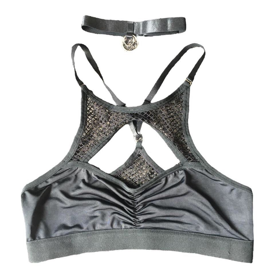 Black Fishnet Rave 3 Piece Shorts Set