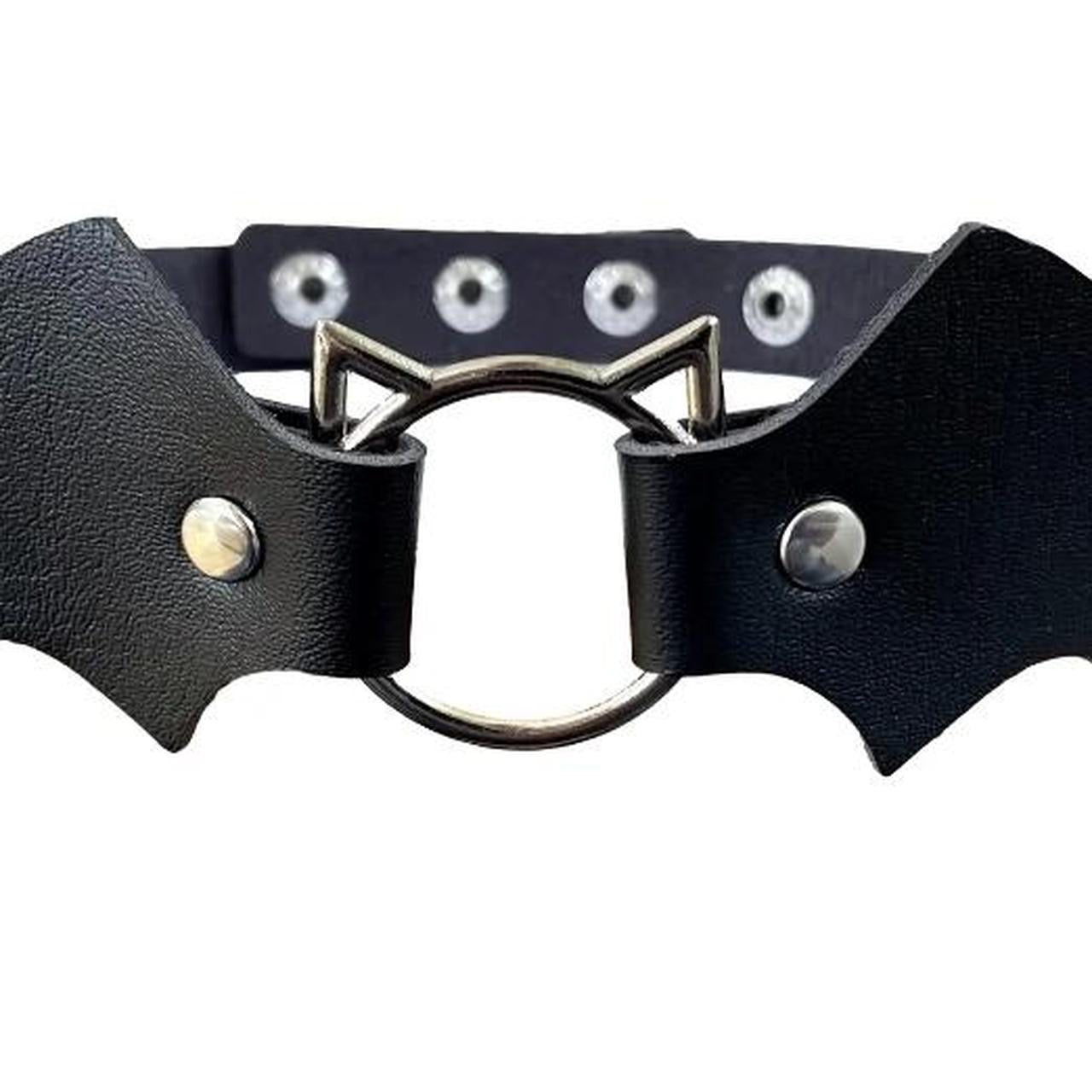 Black Faux Leather Bat Wing Gothic Choker