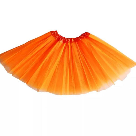 Orange Mesh Tiered tutu Mini Skirt