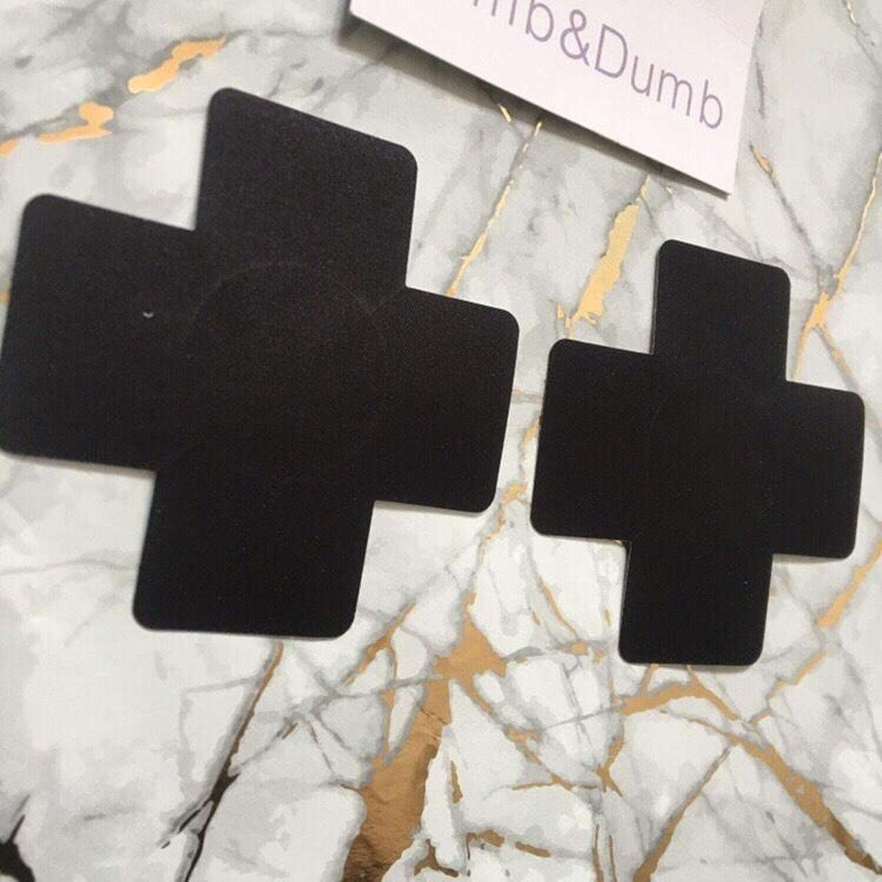 Black Adhesive Cross Nipple Cover Pasties