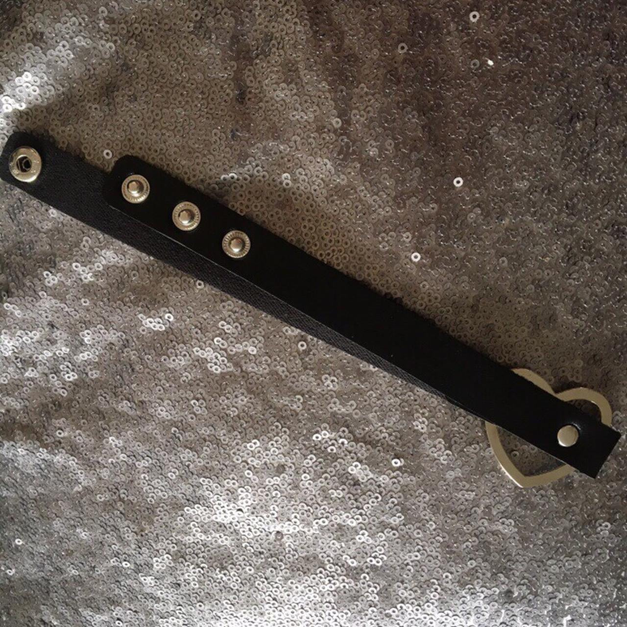 Black Faux Leather Heart Ring Choker