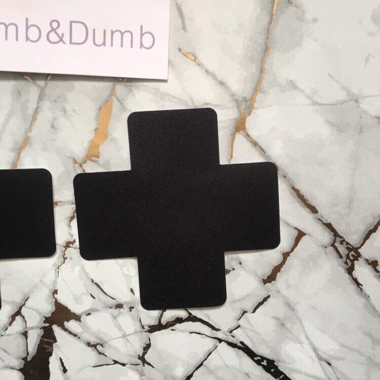 Black Adhesive Cross Nipple Cover Pasties