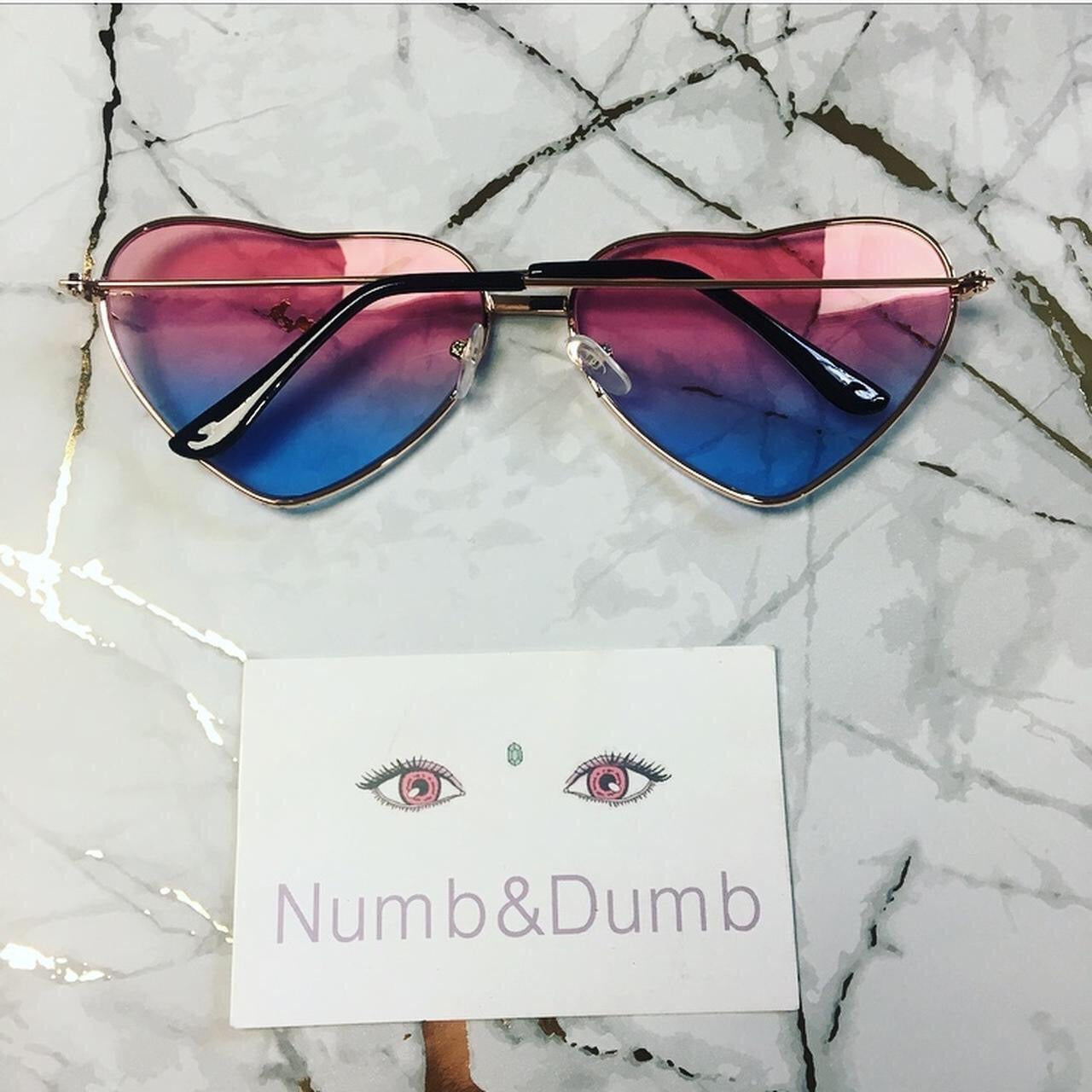 Pink Ombré Heart Shaped Sunglasses