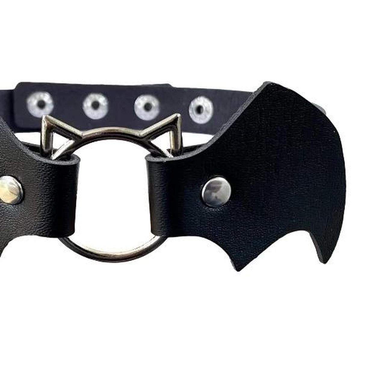 Black Faux Leather Bat Wing Gothic Choker