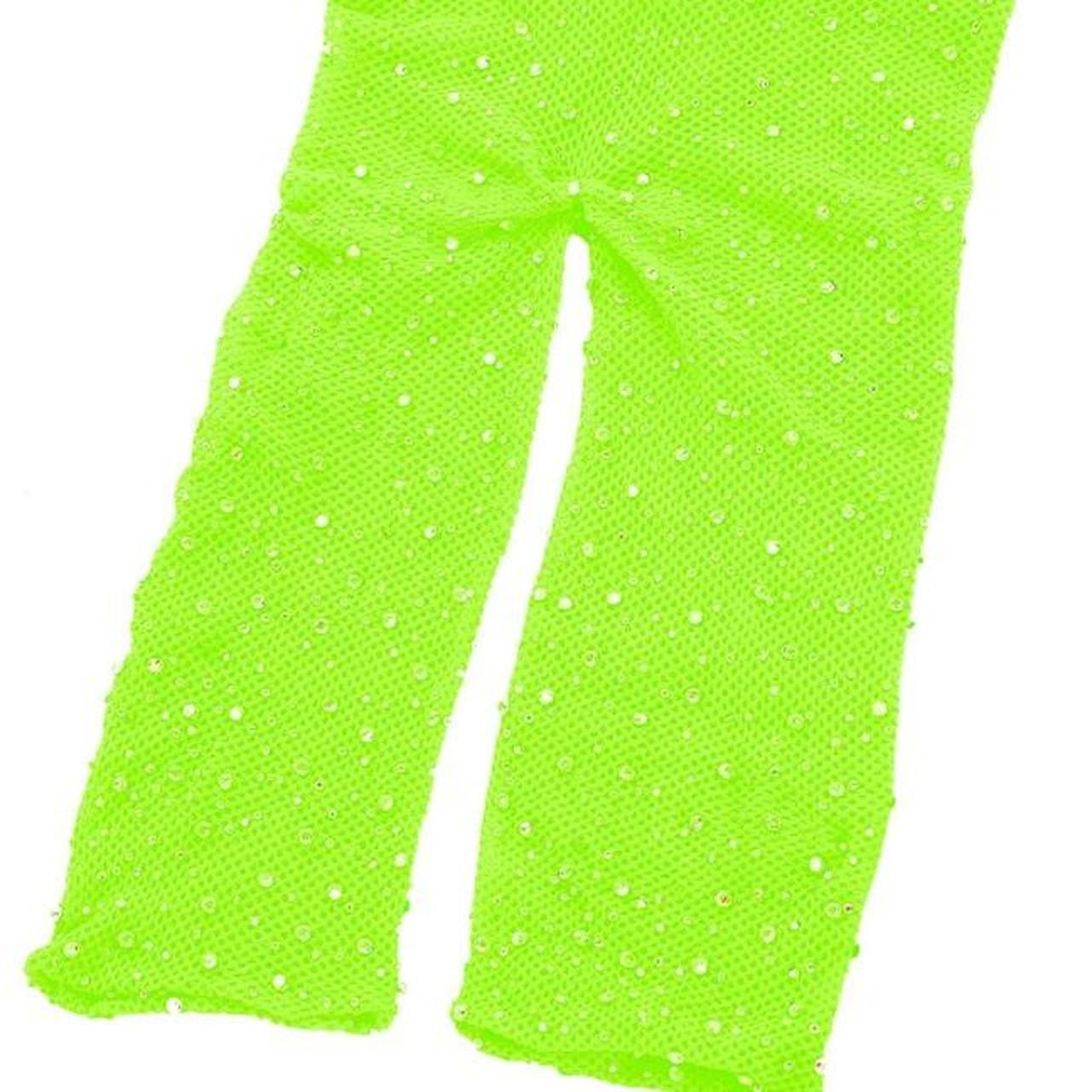 Neon Green Mesh Rhinestone Shorts Crop top Co-Ord Set
