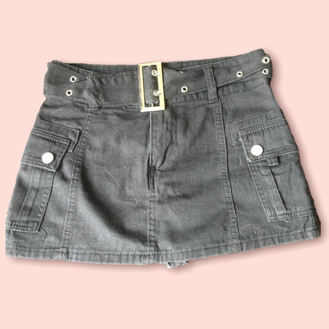 Black Mini Cargo Skirt