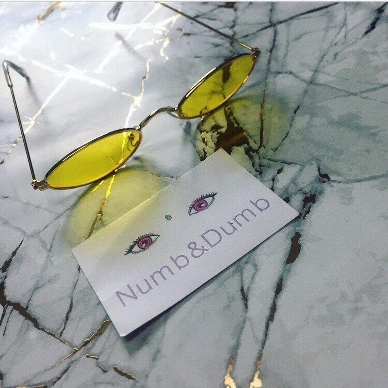 Yellow Small Frame Lens Sunglasses