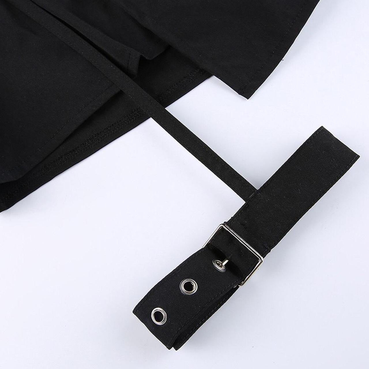 Black Cargo Buckle Leg Harness Mini Skirt