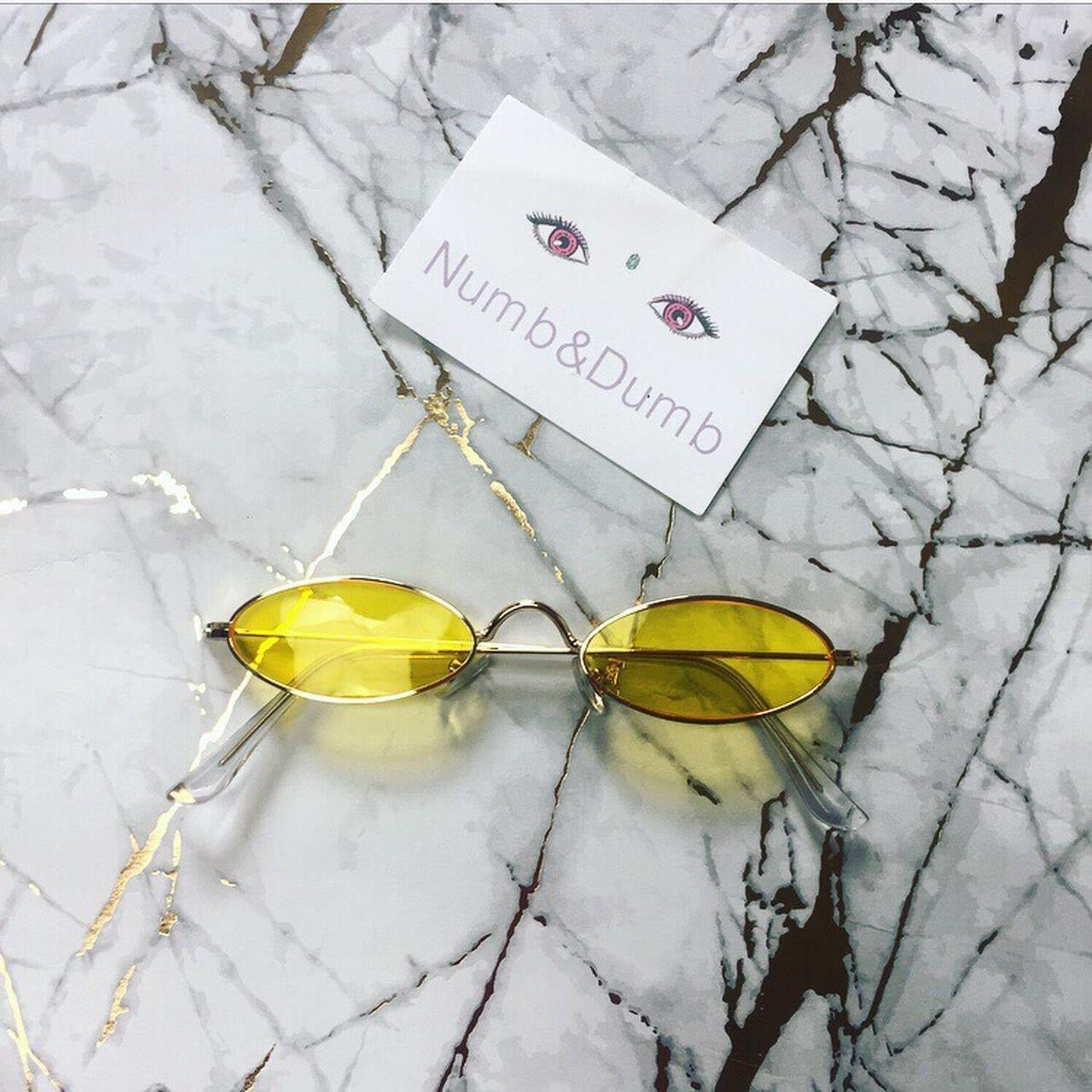Yellow Small Frame Lens Sunglasses