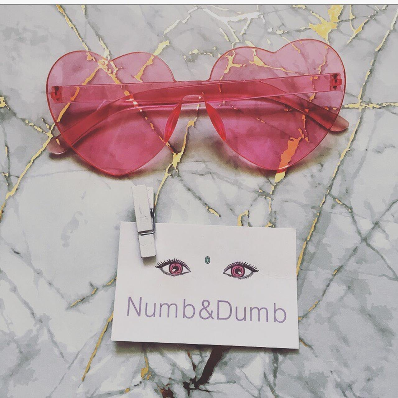 Pink Heart Shaped Frameless Sunglasses