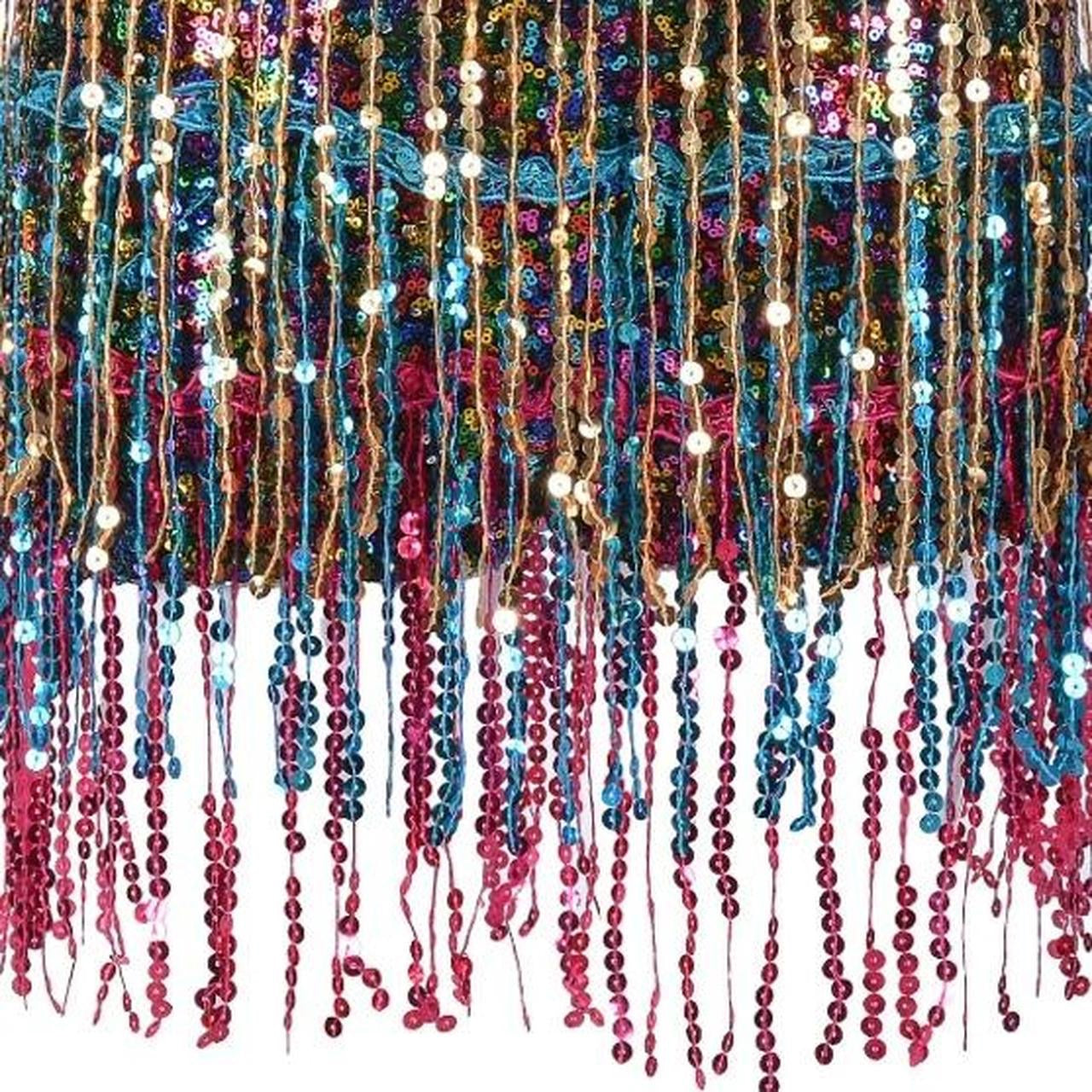 Multicoloured Sequin Tassel Party Shorts