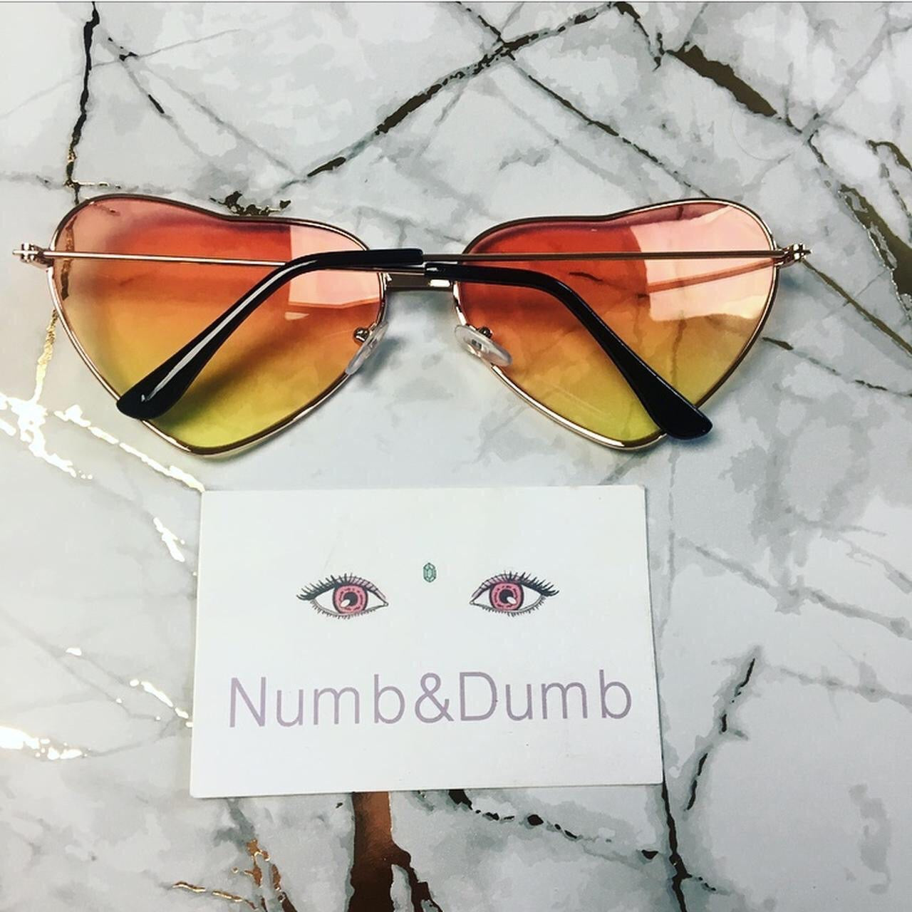 Orange Ombré Heart Shaped Sunglasses