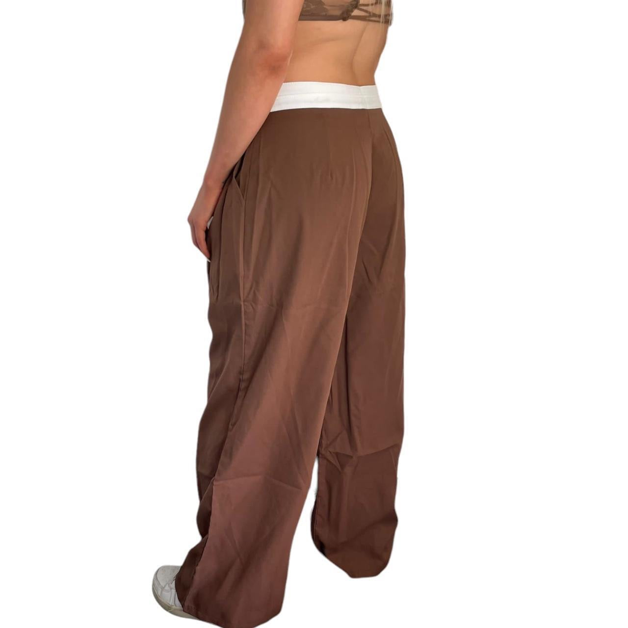 Brown Baggy Casual Chino Trousers