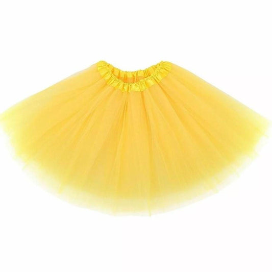 Yellow Mesh Tiered Tutu Mini Skirt