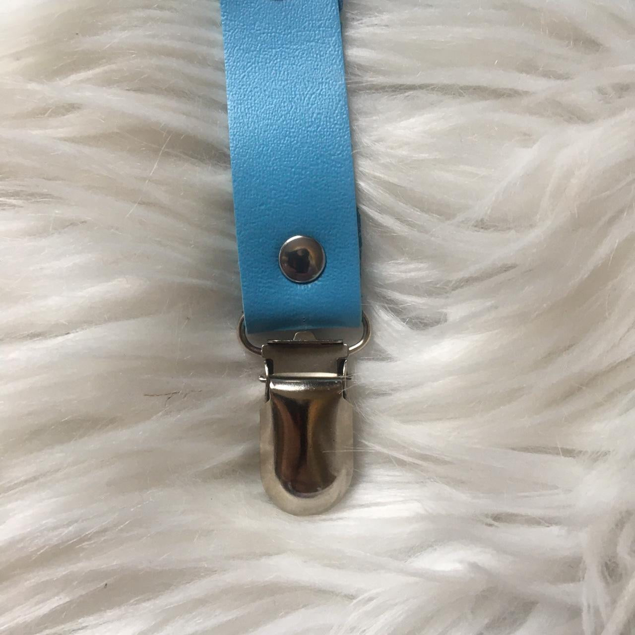 Blue Faux Leather Heart Leg Harness
