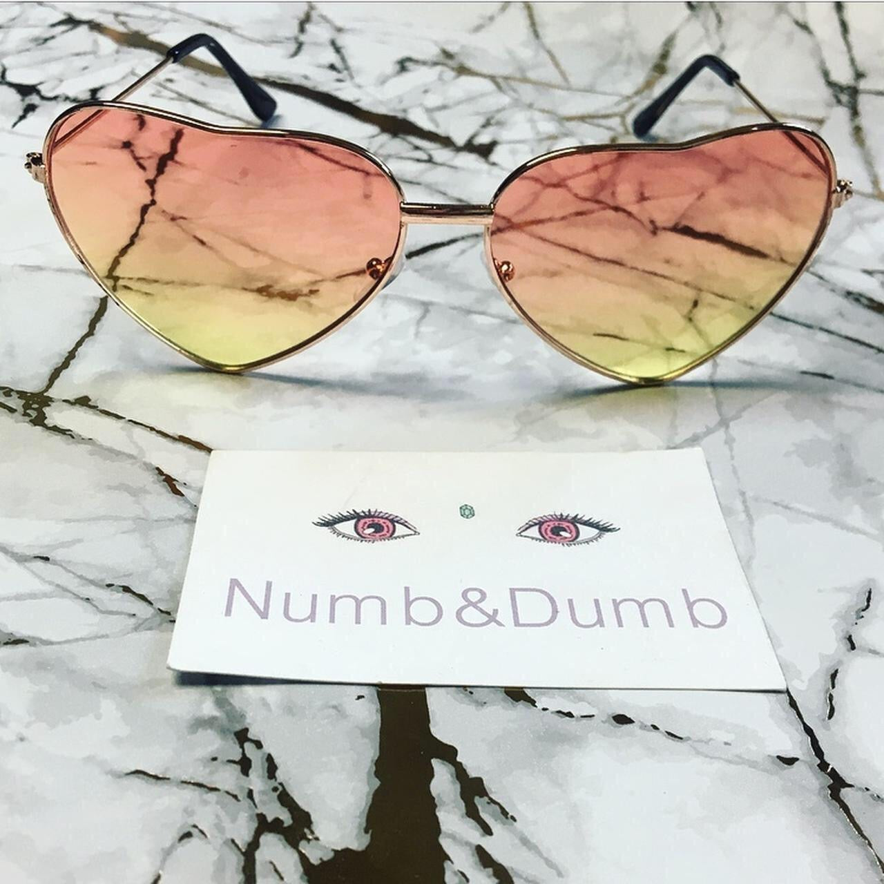 Orange Ombré Heart Shaped Sunglasses