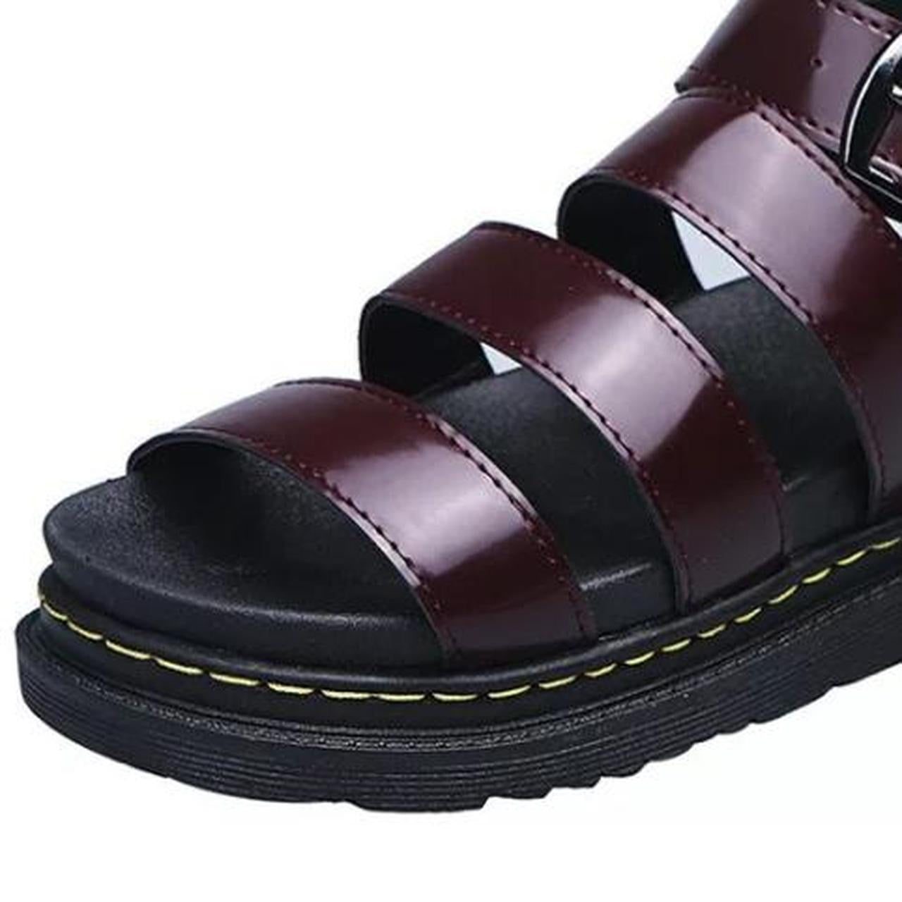 Purple Faux Leather Chunky Punk Gladiator Sandals