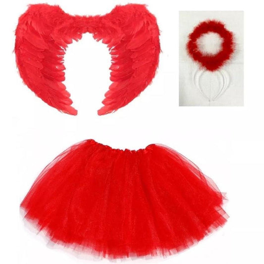 Red 3 Piece Angel Halloween Accessory Set