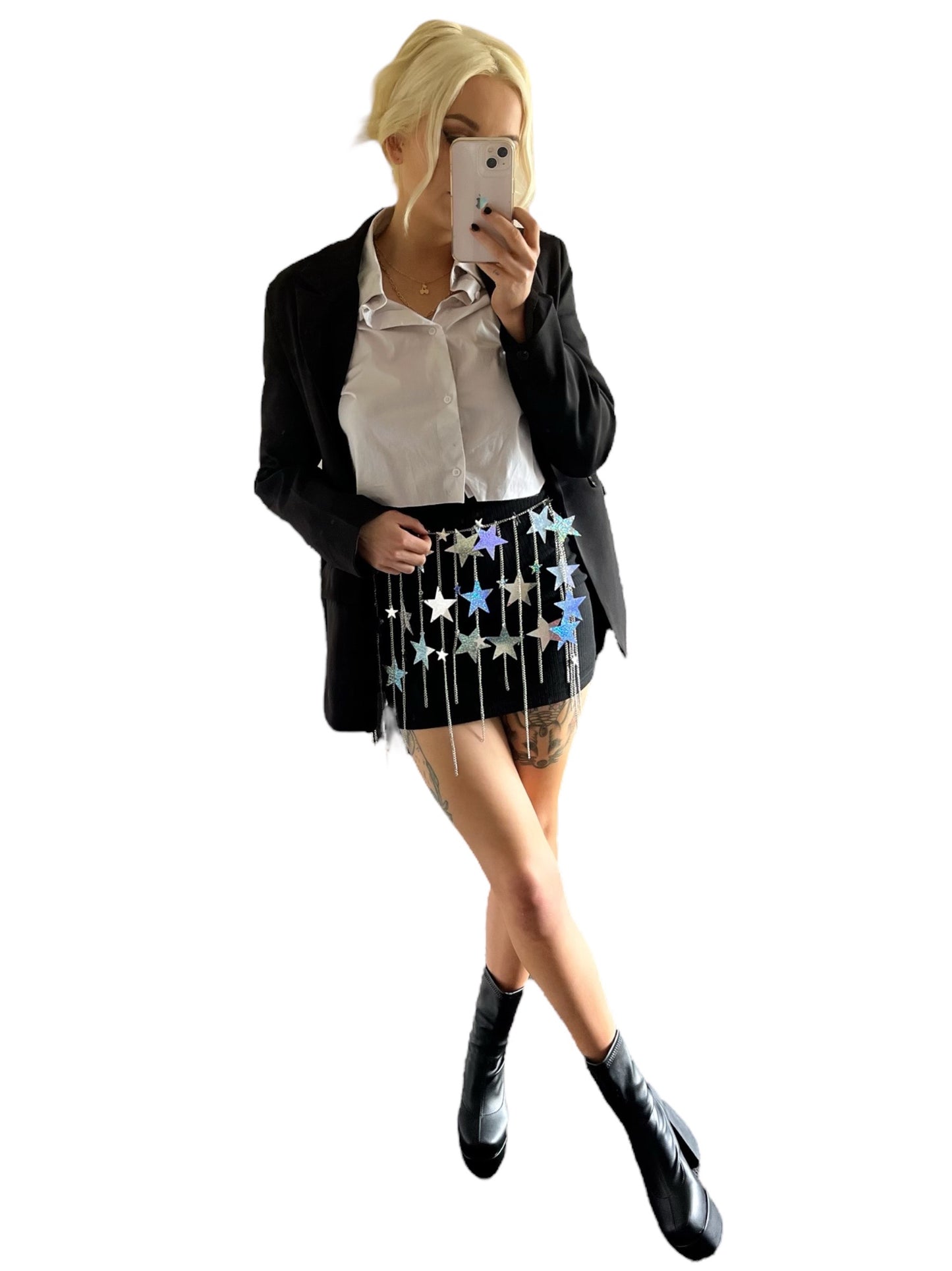 Silver Star Tassel Chain Festival Skirt