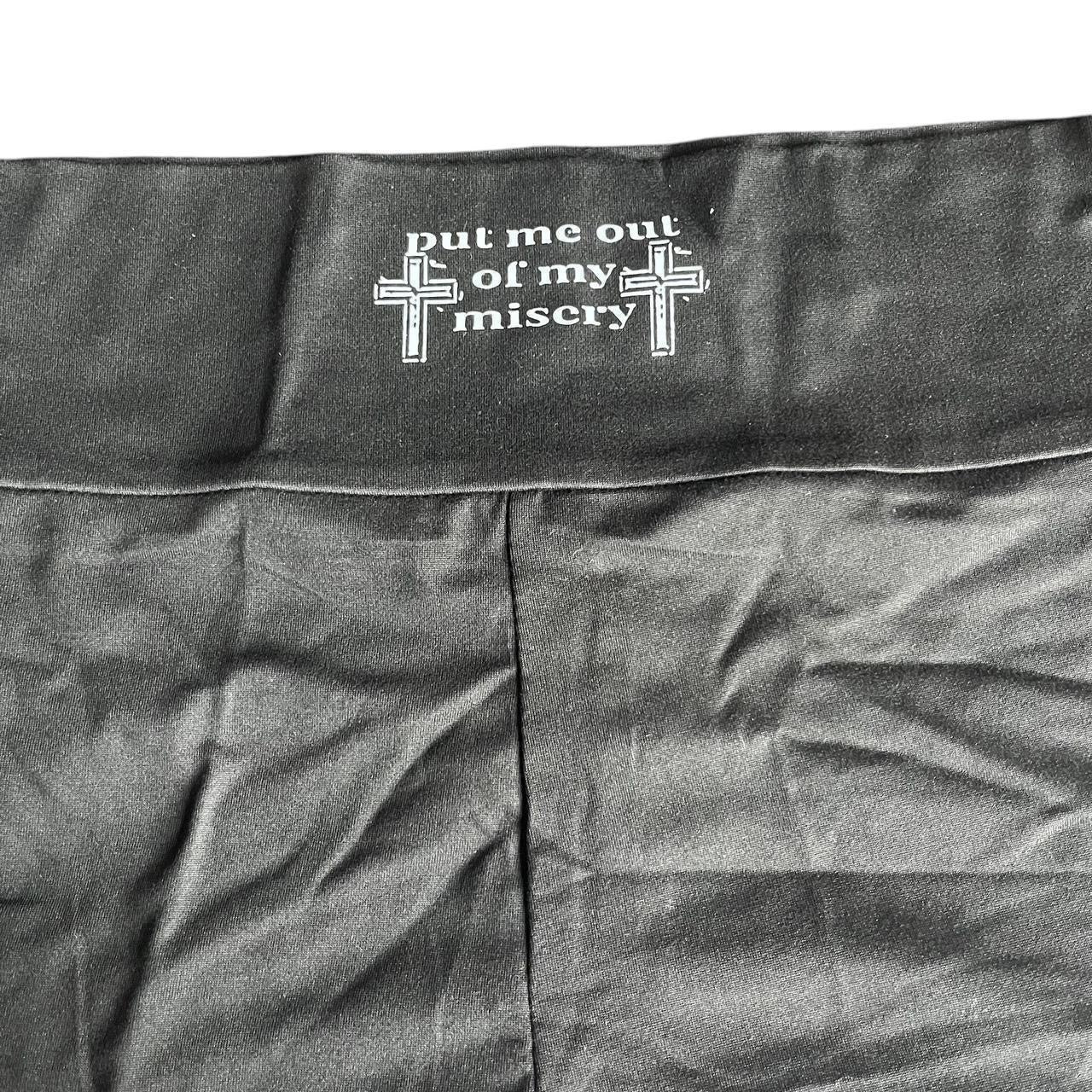 Black Put Me Out Of My Misery Gothic Hot Pant Shorts