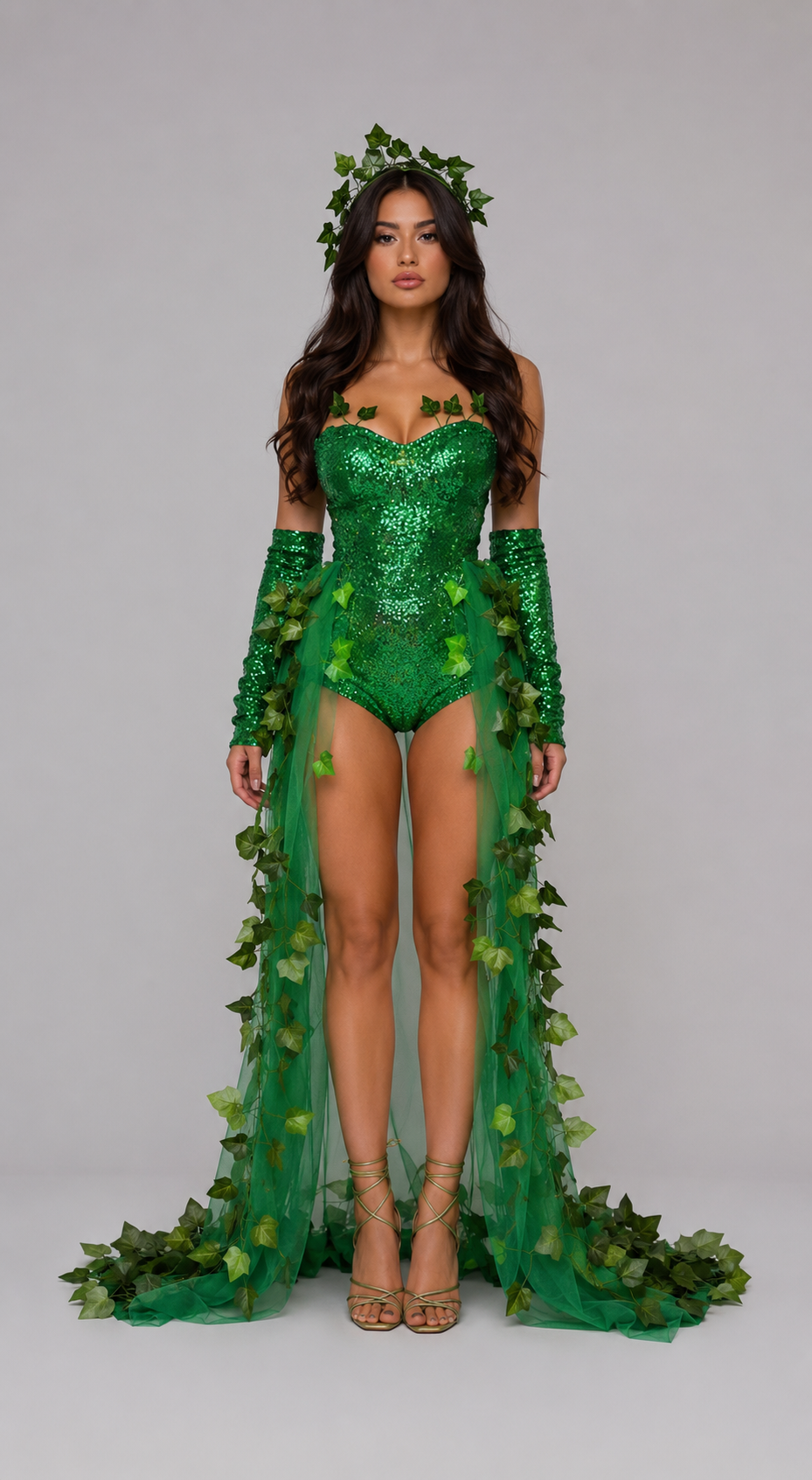 Green Sequin Enchanted Garden Poison Ivy Fairy Cosplay Premium Costume
