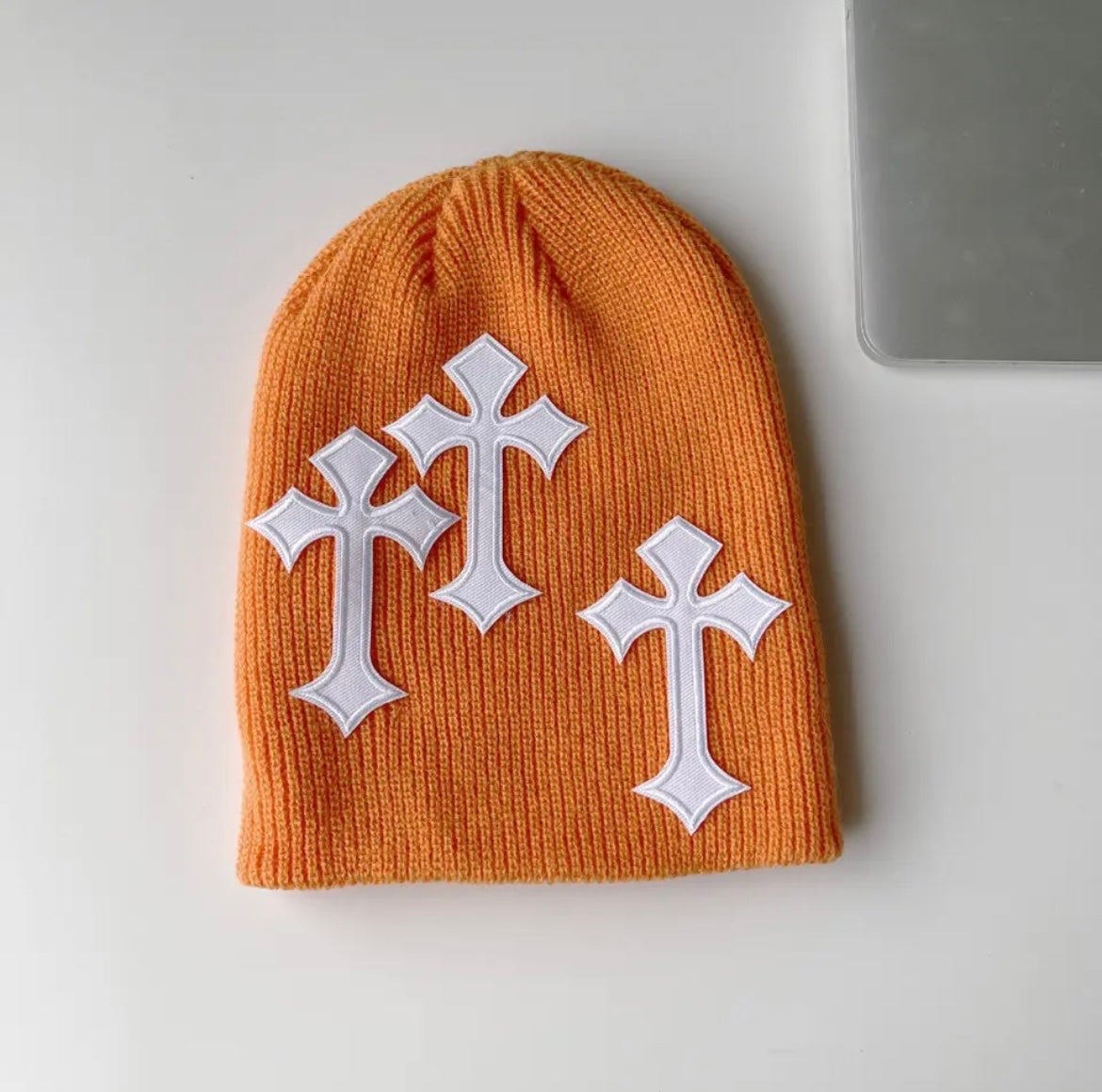 Gothic Cross Patch Beanie Alt Hat