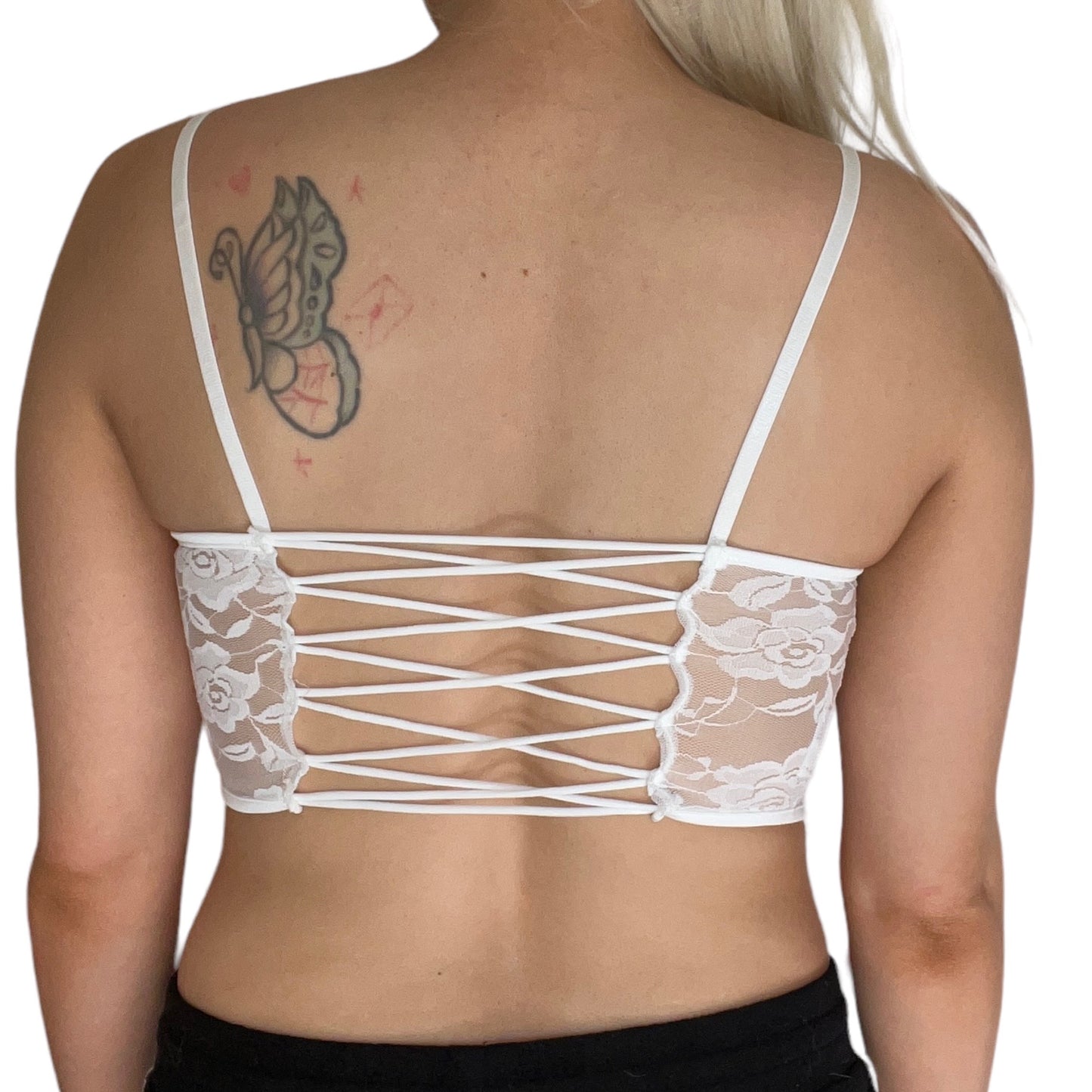 White Lace Corset Angel Crop Top