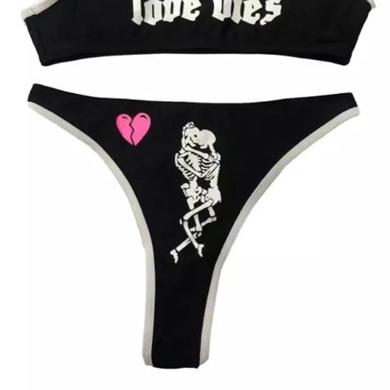 Black Love Dies Gothic 2 Piece Bikini Set