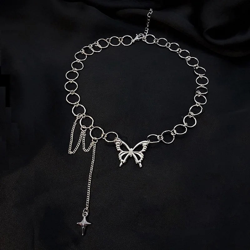 Silver Chain Butterfly Y2k Lolita Choker