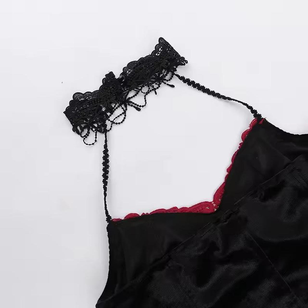 Blood Cobweb Gothic Choker Corset Crop Top