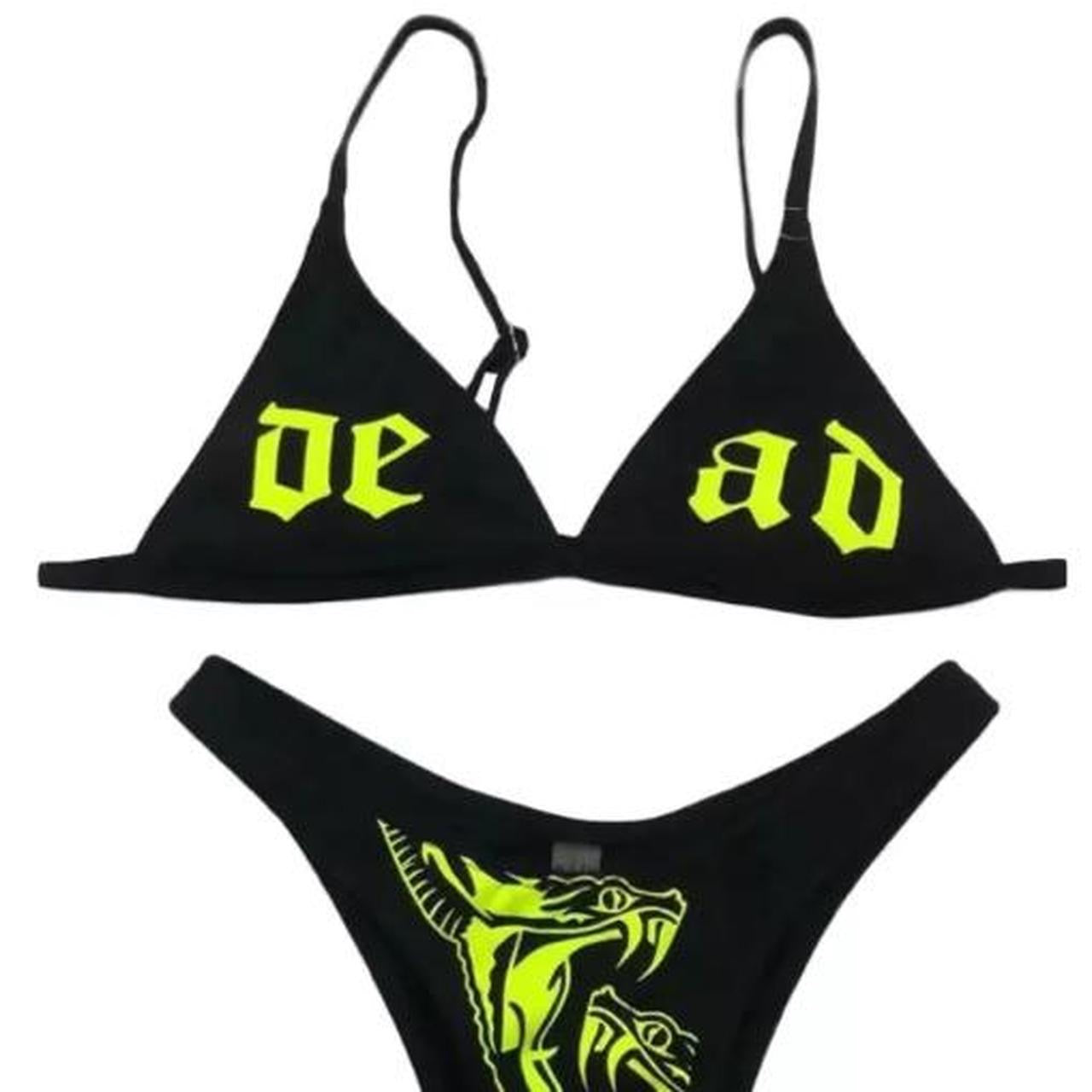 Black Dead Gothic 2 Piece Snake Bikini Set