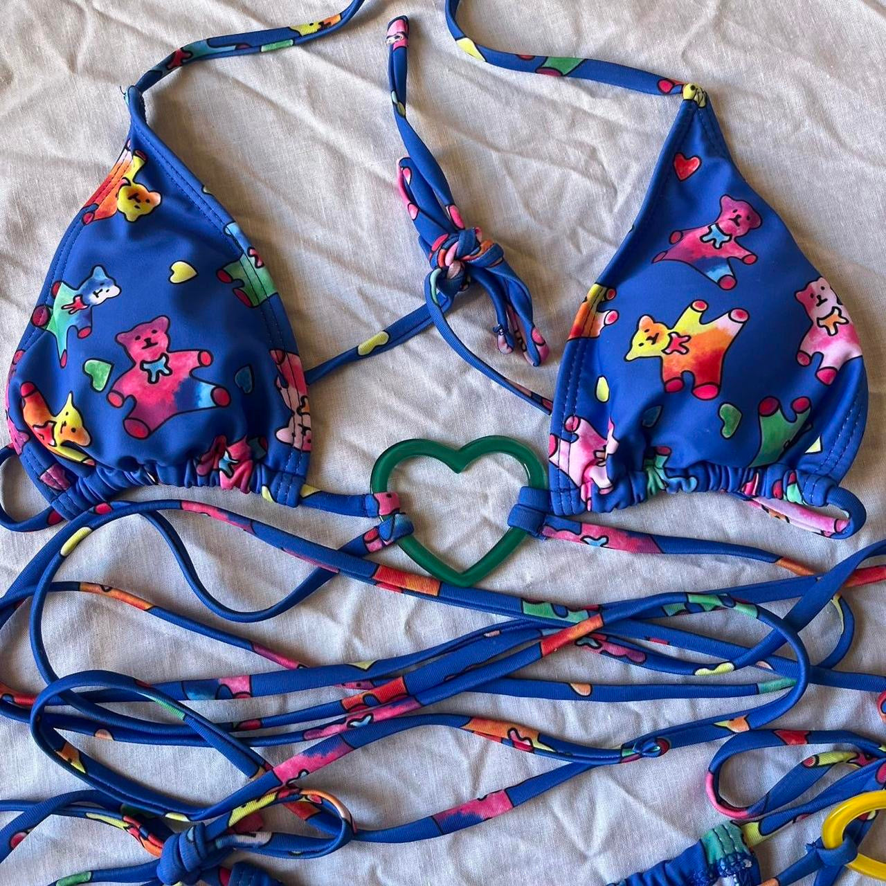 Blue Gummy Bear Heart 2 Piece Bikini Set