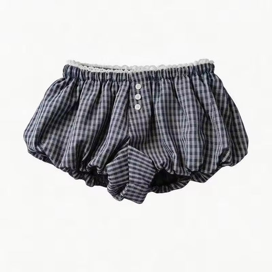 Grey And White Checkered Grunge Bubble Boxer Shorts