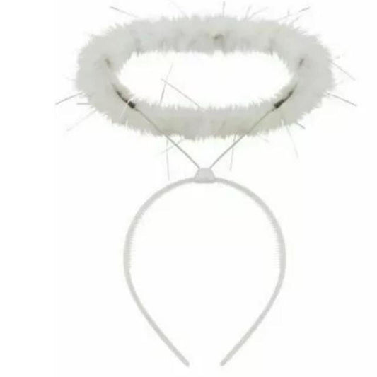 White Fluffy Halo Angel Headband